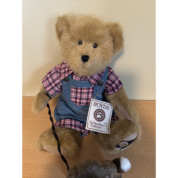 RARE Boyds Bears Chester and Fido 12" Best Dressed Series NWT Farmer Holiday - Picture 5 of 16